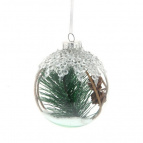 Украшение новогоднее Шар "Еловая лапа", D8 см, 2в.