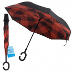 Зонт-наоборот "Элегантная клетка" NEW