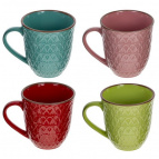 Кружка, набор из 4-х шт на подставке, 400 мл, L25 W15 H26 см