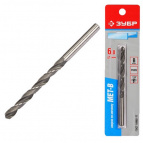 Сверло ЗУБР "МАСТЕР" по металлу цилиндрический хвостовик, быстрорежущая сталь Р6М5, 5,4х93мм, 1шт