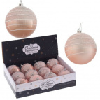 Украшение новогоднее "Шар", набор из 12 шт, D8 см Полимерный материал