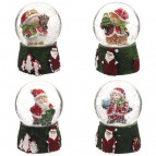Фигурка в стекл. шаре "Санта/Снеговик/Олень/Мишка" D4,5см, L4,5W4,5H6,3см, 4в