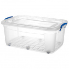 Контейнер 40 л 63*40,5*27 см "Storage Box" с синими ручками на колёсах (модель 375)