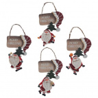 Изделие декоративное подвесное "Дед Мороз", L12 W1 H22 см, 4в.