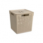 Коробка для хранения квадратная "Лофт" с крышкой 23л (латте)