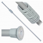 Карниз для занавески в ванную комнату раздвижной 210 см в комплекте с кольцами (серый)