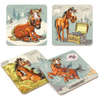 Подставка под горячее "Савраска" 14*14см. 4 диз. NEW