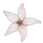 Цветок искусственный "Пуансеттия" (на клипсе), L15 W15 H6 см