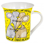 ОБОЖАЮ, кружка 310мл, NEW BONE CHINA, упаковка - гофрокороб