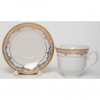 АВРОРА Минкар, набор чайный (2) чашка 220мл + блюдце, декор золото, подарочная упаковка PVC