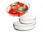 Borcam"набор овальных блюд жаропрочная посуда (59084 + 59074), 1550мл+3200мл