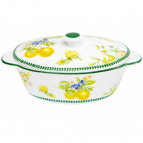 Жюльенница-кокотница 250 мл 16*10*8 см "Лимоны" с крышкой, NEW BONE CHINA