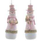 Фигурка декоративная поддвесная "Снеговик", L4 W3,5 H11,5 см, 2в.