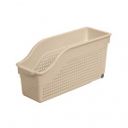 Контейнер "Лофт" хозяйственный на колесах узкий 355х130х170 мм (латте)