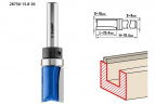 Фреза пазовая прямая с верхним подшипником, D= 16мм, рабочая длина-25,4мм, хв.-8мм, d-15,8мм, ЗУБР Профессионал