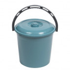 Ведро 10л с крышкой (бирюзово-синий)