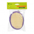 Мочалка из сизаля с хлопком "Спонж", объемная, овальная, 10х12х5 см, цвет фиолетовый, для бани и сауны "Банные штучки"/ 20