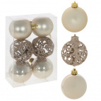 Украшение новогоднее "Шар", набор из 6 шт, D6 см Полимерный материал