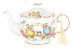 Чайник 700 мл. 22*12,5*13 см. "Совушки" рифленый, NEW BONE CHINA