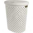 Корзина для белья Plast Team Rattan 42л 415х330х510 мм молочный туман