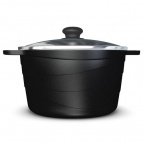 Кастрюля а/пр литая 3,0л стекл/кр индукция Гранит ТМ НМП