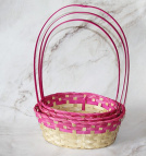 Н-р корзин плет. (бамбук) D27x21xH10xOH38,D24x19xH10xOH36,D22x18xH10xOH34 см. 3шт.роз/нат (ш/к 5061)