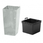 DURS265B-422U Кашпо квадр. Urbi Square Beton 26.5*26.5; h50 см concrete с вклад. (вкл. 059378)