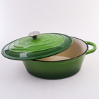 40656 Кастрюля чугун 3,5 см эмаль/покрытие зелёная MB (х2)