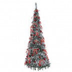Ёлка искусств с подсвет от сети, L80 W80 H210, 200LED, 72 шара + банты, экспресс сборка