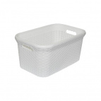 Корзина для белья "Ротанг" 32л прямоугольная (белый)