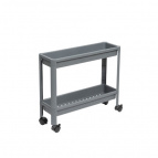 Этажерка VIKEA узкая 2-х ярусная на колесах (серый)