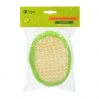 Мочалка из сизаля с хлопком "Спонж", объемная, овальная, 10х12х5 см, цвет зеленый, для бани и сауны "Банные штучки" /20