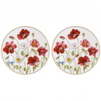 Набор тарелок 2 пр. 26*26*2 см "Маки" NEW BONE CHINA