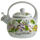 EM-1349 Чайник эмалированный со свистком 2,5 л, "Vegetables"(12)