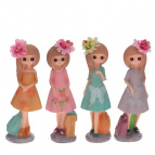 Фигурка декоративная "Девочка", L6,5 W6 H18,5 см, 4в.