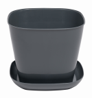 Кашпо квадратное 2,5л. с поддоном (серый)