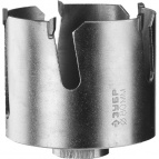 Коронка ЗУБР "ПРОФИ" "ПРОУНИВЕРСАЛ", твердосплав резцы, бетон, кирпич, керам, цв мет, гипсокарт, пласт, дерево, d=80мм