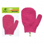 Мочалка для душа "Варежка", 18х13 см, цвет малиновый, для бани и сауны "Банные штучки"/ 30