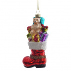 Украшение новогоднее "Сапог с подарками", L7,5 W4,5 H12,5 см