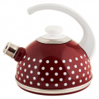 Чайник эмал 2,5л конс/руч бордо мал бел горохи
