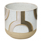 595320 Кашпо керам. Kübel MIAX d11,5 h10,5 см бело-коричневый 1 (ш/к 7816)