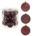 Украшение новогоднее "Шар", набор из 12-ти шт, L9 W9 H9,5 см Полимерный материал