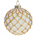 Украшение новогоднее "Шар" (min 12), D 8 см, L8 W8 H9 см   Стеклянный