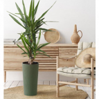 874 Кашпо ЛИЛИЯ джампер Ø19; выс.36,4 см дерево зеленый (zielony leśny) с вкладышем 041617