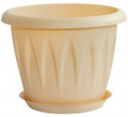 Кашпо АЛИЦИЯ  D120мм 0,6л с поддоном (Белая Глина)