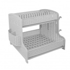 Сушилка для посуды "Ротанг" 2-х ярусная (белый)