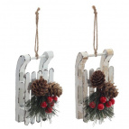 Изделие декоративное подвесное "Сани", L7 W6 H13 см, 2в.