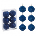 Набор из 6шт Украшение новогоднее "Шар", D 6 см, L12 W6 H17,5 см