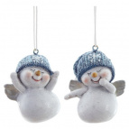 Фигурка декоративная подвесная "Снеговик",   L4,5 W4 H5,5 см, 2в.