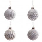 Украшение новогоднее "Шар", L6 W6 H8 см, 4в.   Стеклянный